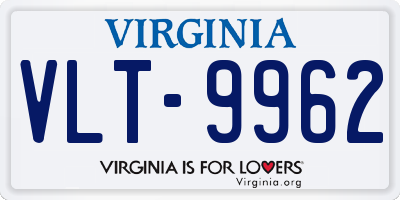 VA license plate VLT9962