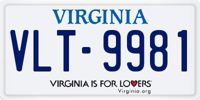 VA license plate VLT9981
