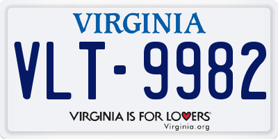 VA license plate VLT9982