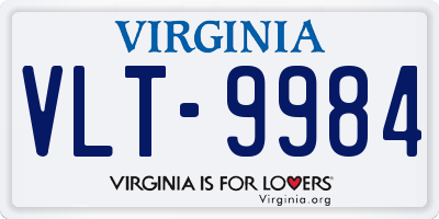 VA license plate VLT9984