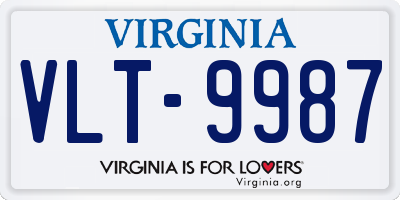 VA license plate VLT9987