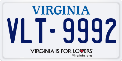 VA license plate VLT9992