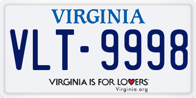 VA license plate VLT9998