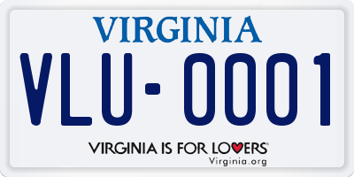 VA license plate VLU0001
