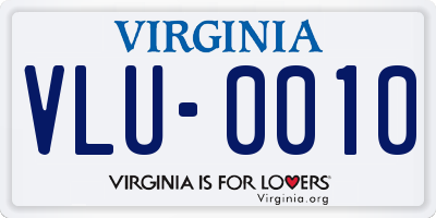 VA license plate VLU0010