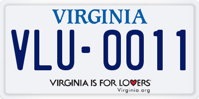 VA license plate VLU0011