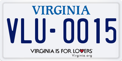 VA license plate VLU0015