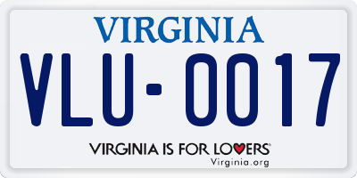 VA license plate VLU0017