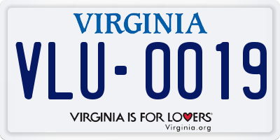 VA license plate VLU0019