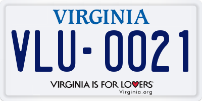 VA license plate VLU0021