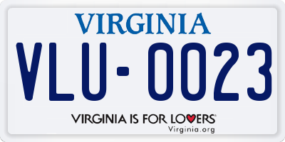VA license plate VLU0023