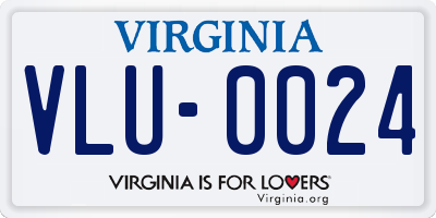 VA license plate VLU0024