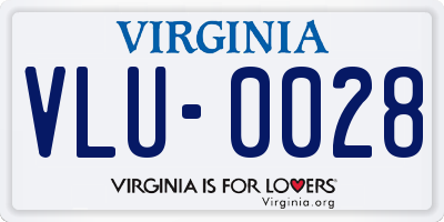 VA license plate VLU0028