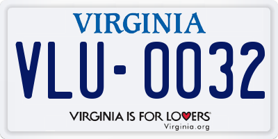 VA license plate VLU0032
