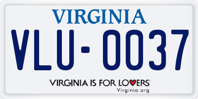 VA license plate VLU0037