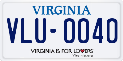 VA license plate VLU0040