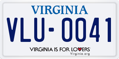 VA license plate VLU0041