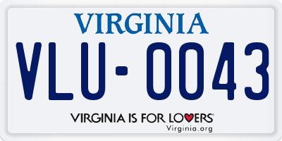VA license plate VLU0043