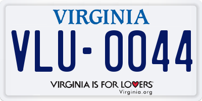 VA license plate VLU0044