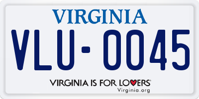 VA license plate VLU0045