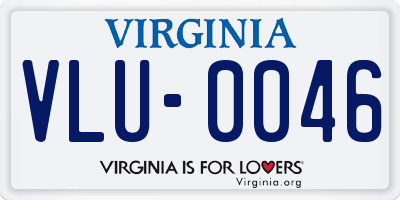 VA license plate VLU0046
