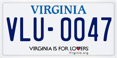 VA license plate VLU0047