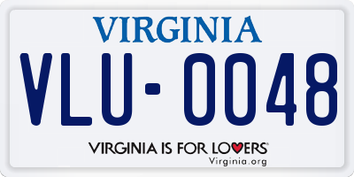 VA license plate VLU0048