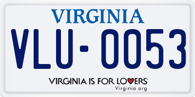 VA license plate VLU0053
