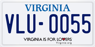 VA license plate VLU0055