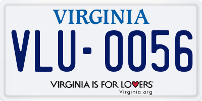 VA license plate VLU0056