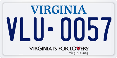 VA license plate VLU0057