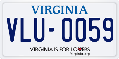 VA license plate VLU0059