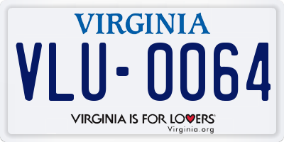 VA license plate VLU0064