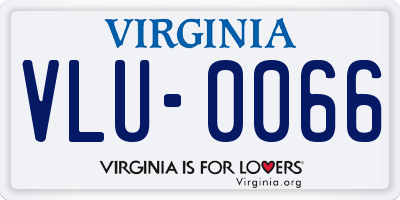 VA license plate VLU0066