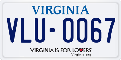 VA license plate VLU0067
