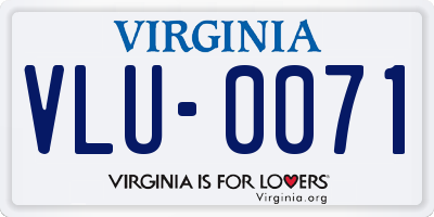 VA license plate VLU0071