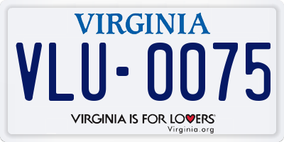 VA license plate VLU0075