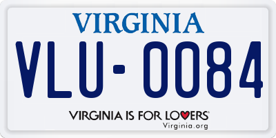 VA license plate VLU0084