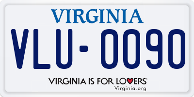 VA license plate VLU0090