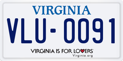 VA license plate VLU0091
