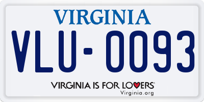 VA license plate VLU0093