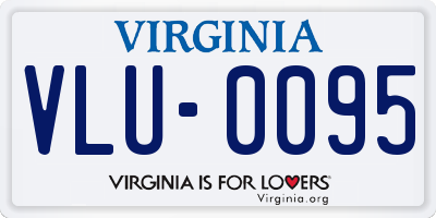 VA license plate VLU0095