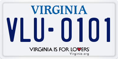 VA license plate VLU0101