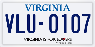 VA license plate VLU0107