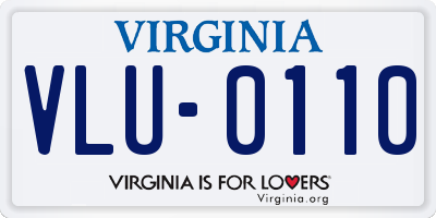 VA license plate VLU0110