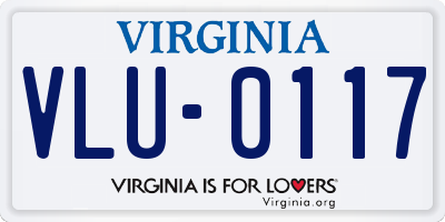 VA license plate VLU0117