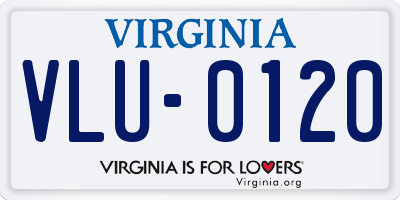 VA license plate VLU0120