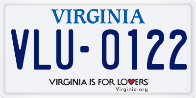 VA license plate VLU0122
