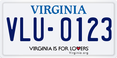 VA license plate VLU0123