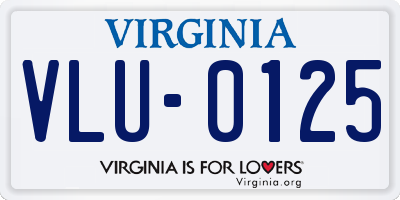 VA license plate VLU0125